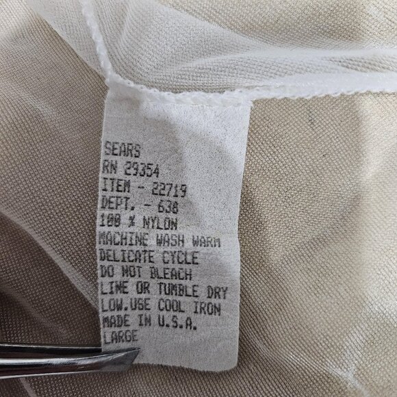 Vintage Sears Sheer Robe Womens Large Nylon Lace Trim Lingerie Made USA 70s - Picture 8 of 8